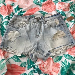 ripped denim shorts